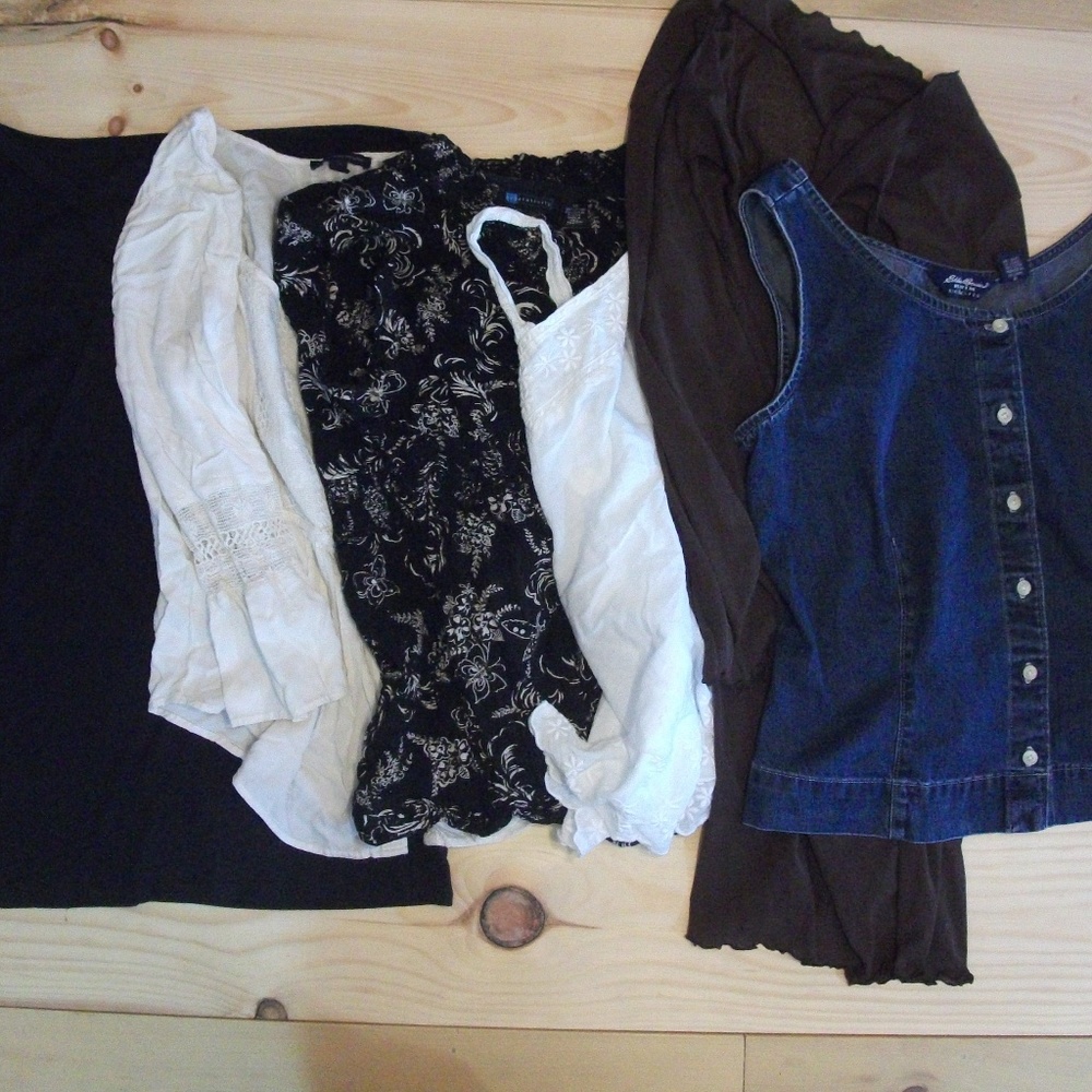 Ladies Large L Casual Tops Lot of 6 Shirts